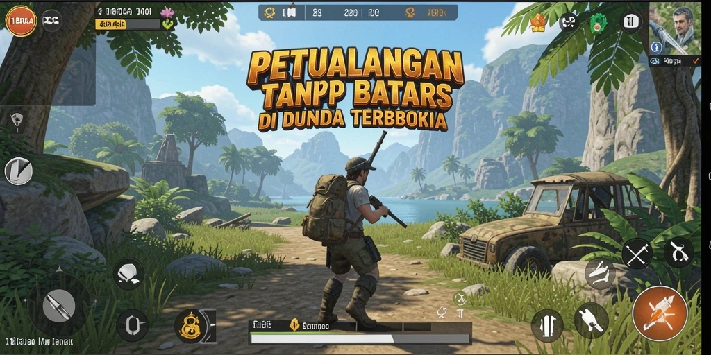 Tampilan gameplay <strong>11BOLA</strong> dalam dunia terbuka yang penuh petualangan.