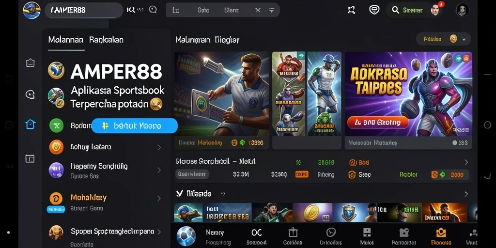 Tampilan menarik dari gameplay Sportsbook di AMPER88.