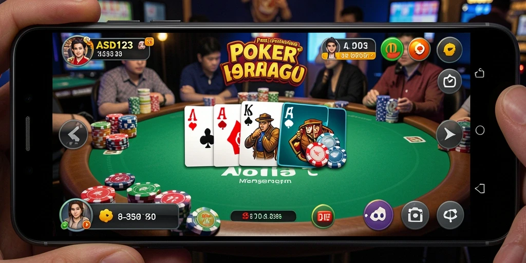 Screenshot game poker ASD123 menampilkan aksi seru dan interaksi pemain.