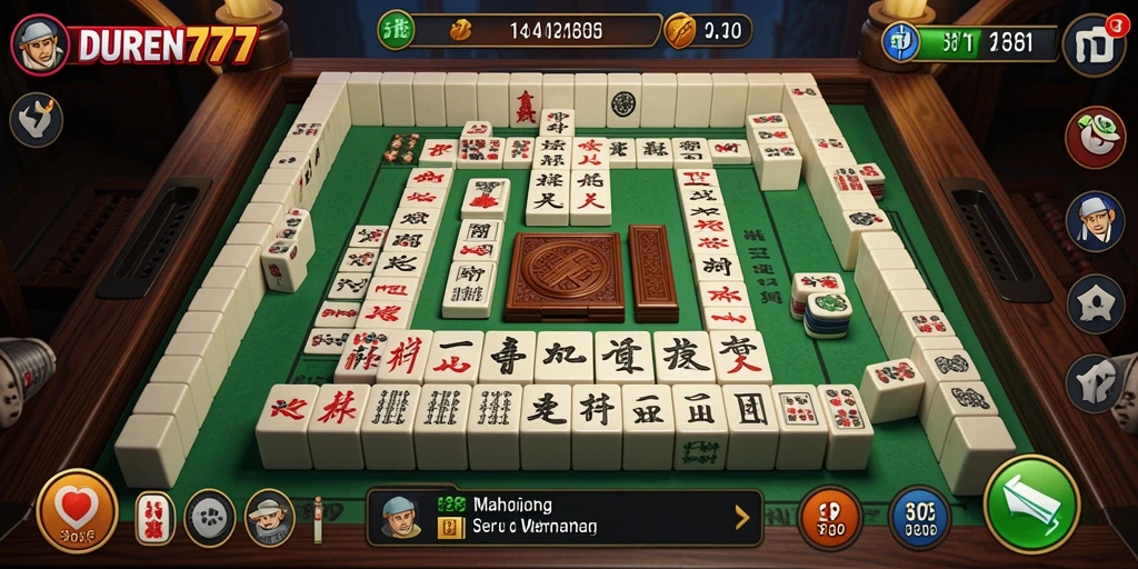 Tampilan gameplay DUREN777 menampilkan keseruan dan strategi Mahjong.
