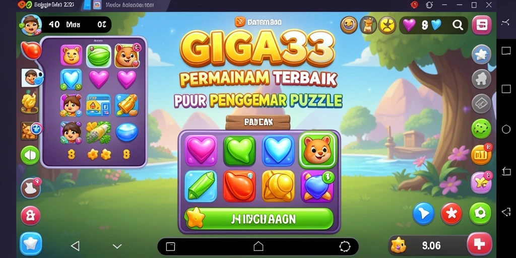 Screenshot GIGA33 menampilkan gameplay seru dari game Match-3.