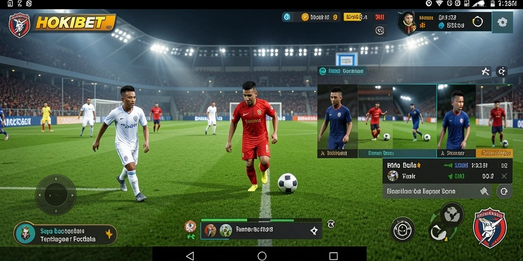 Screenshot utama HOKIBET menampilkan aksi seru dalam pertarungan Football.