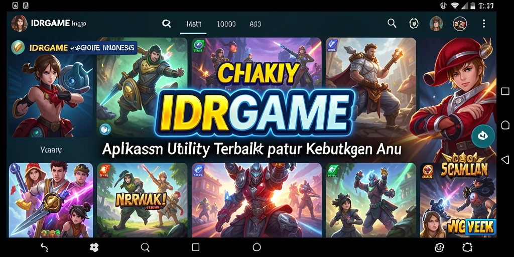 Tampilan antarmuka utama IDRGAME yang memudahkan navigasi.