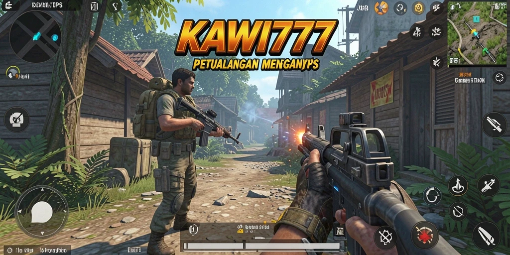 Tampilan gameplay KAWI777 dengan aksi menembak yang mendebarkan.