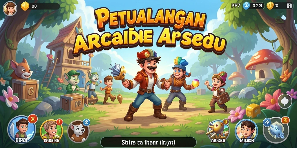 Tampilan gameplay arcade yang seru dan penuh warna.