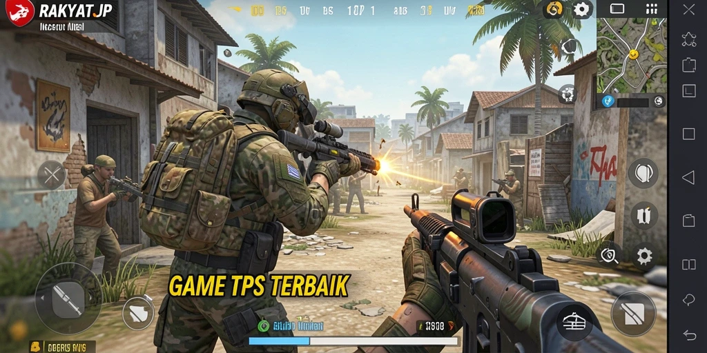 Tangkapan layar menunjukkan aksi intens dari gameplay TPS di RAKYATJP.
