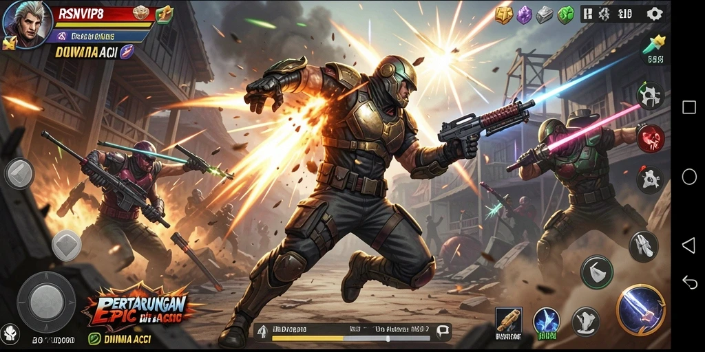 Tampilan gameplay menegangkan dari RSNVIP8 dengan aksi yang intens.