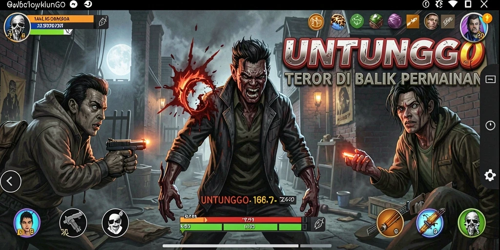 Gameplay UNTUNGGO menampilkan momen menyeramkan dan penuh ketegangan.